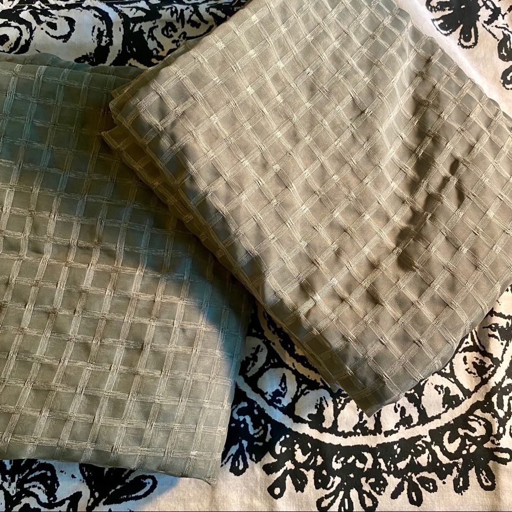 Sheer Sage Checked Martha Stewart Panel Curtains